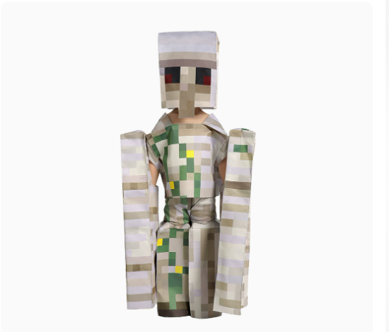 Minecraft Golem Kids Cosplay Costume | Halloween Outfit