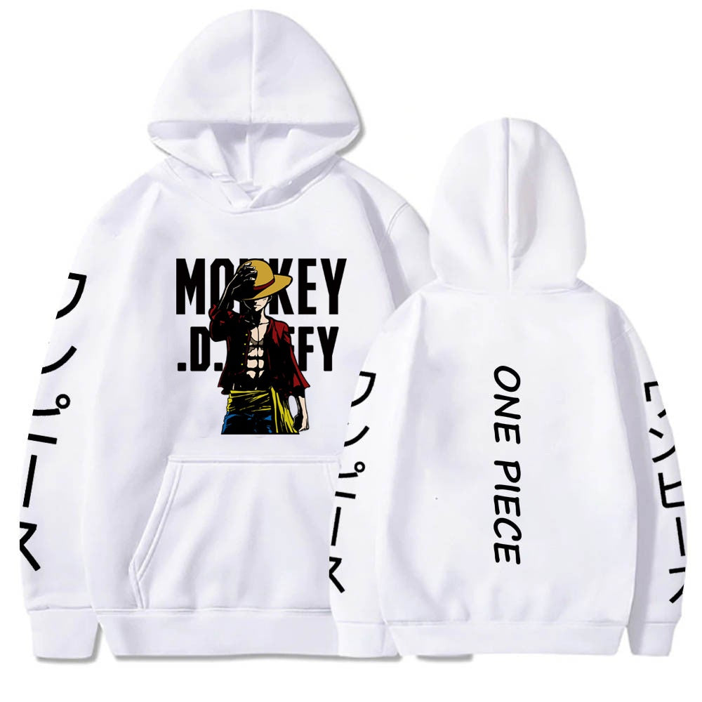 One Piece Luffy Printed Hooded Sweatshirt