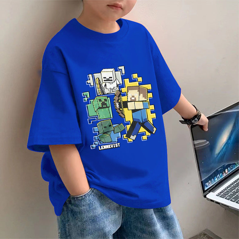 Pure Cotton Boys' New Minecraft Short Sleeve T-Shirt
