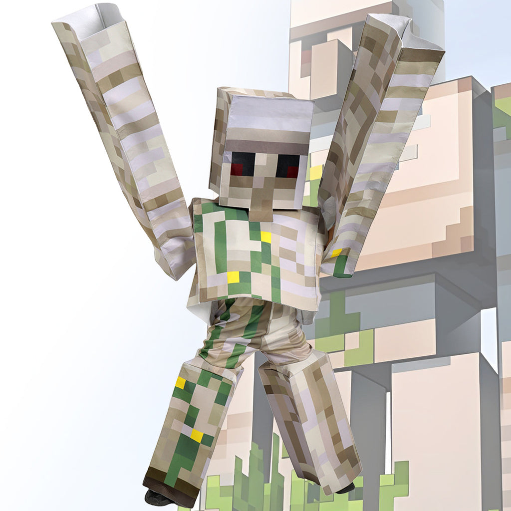 Minecraft Golem Kids Cosplay Costume | Halloween Outfit