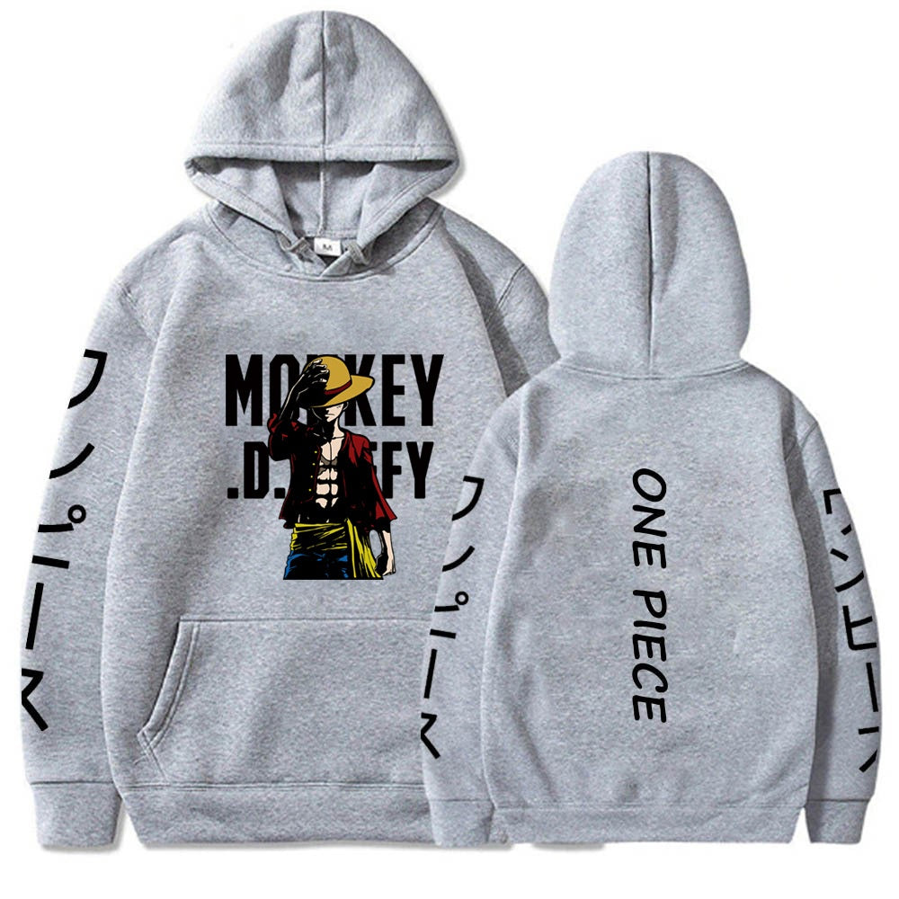 One Piece Luffy Printed Hooded Sweatshirt