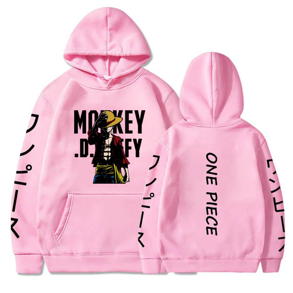 One Piece Luffy Printed Hooded Sweatshirt
