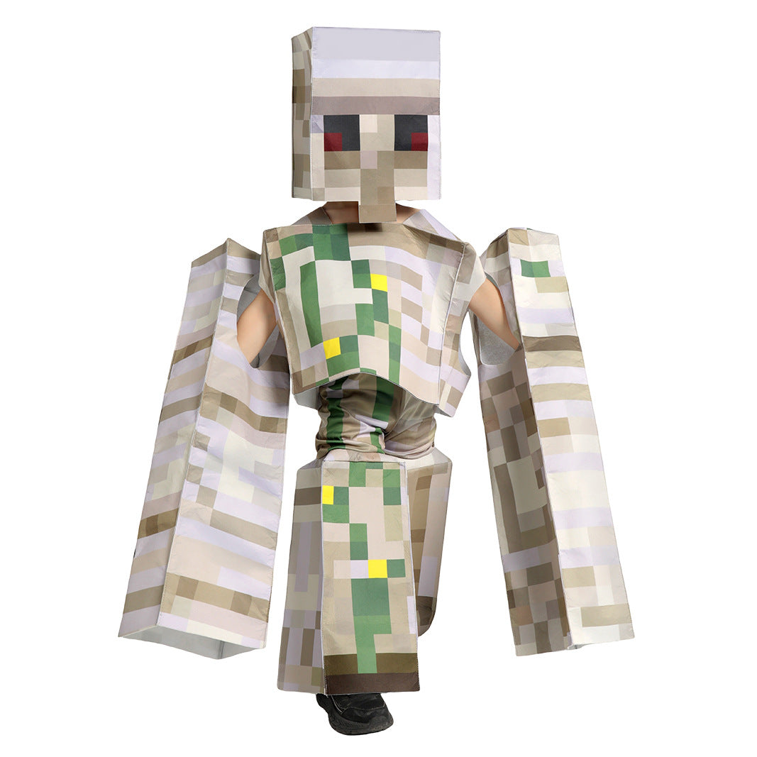 Minecraft Golem Kids Cosplay Costume | Halloween Outfit