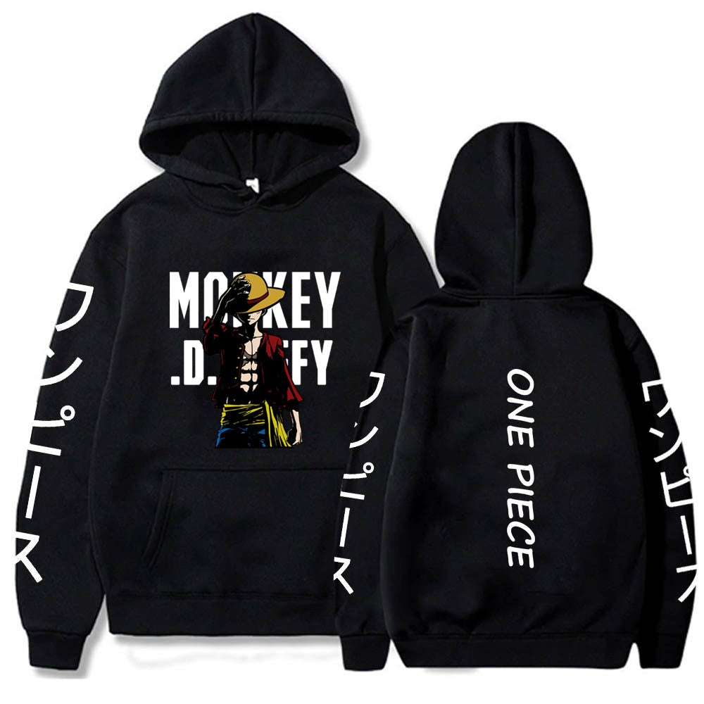 One Piece Luffy Printed Hooded Sweatshirt